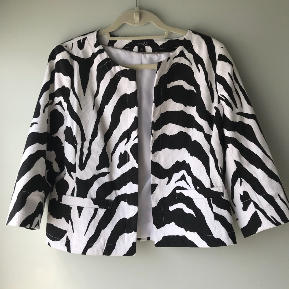 Structured Zebra Print Blazer